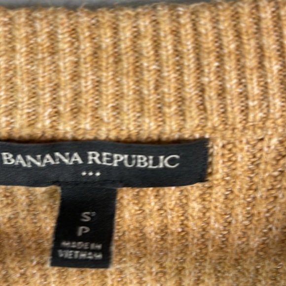 Banana Republic Pointelle Classic Camel Crewneck Sweater Ribbed Academia Prep S - Picture 6 of 9